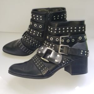 Fergaliscious Studded Booties ,moto,  harness, punk, goth, 80's , rock and roll